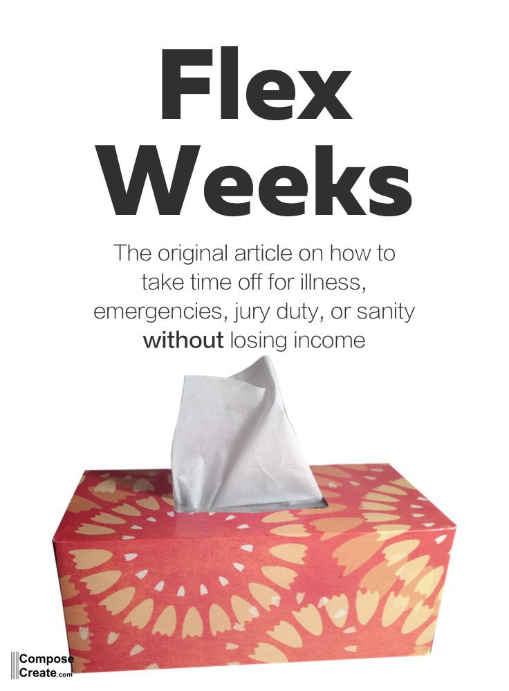 The original article on flex weeks - how to take time off for snow days, jury duty, illness, and emergencies without losing income | composecreate.com