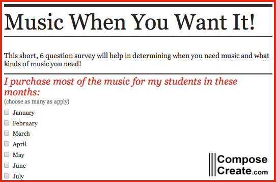 Music When You Want It Survey