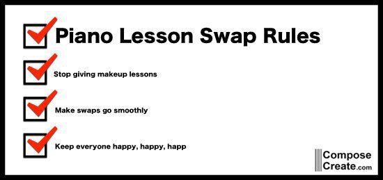 piano lesson swap list rules