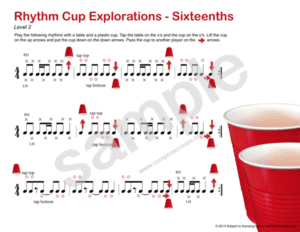Rhythm cup explorations sixteenths