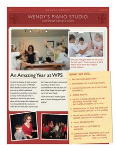 Sample Front Page Newsletter