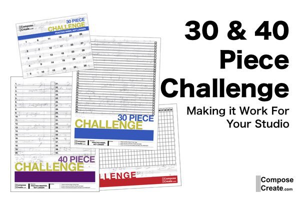30 and 40 piece challenge charts and information from composecreate.com