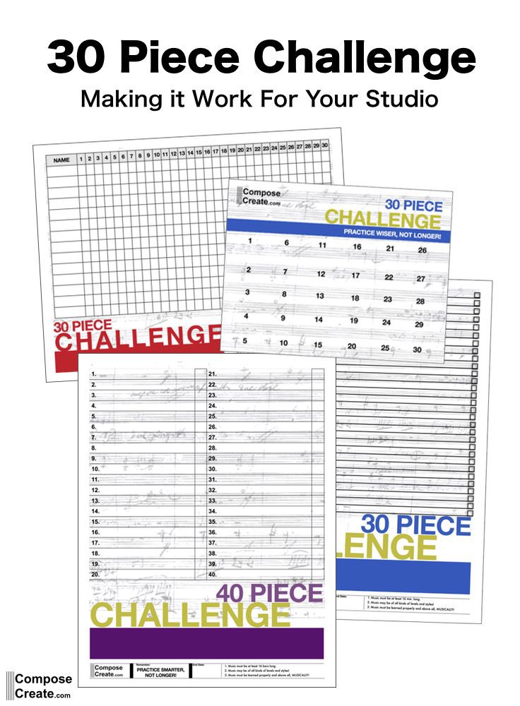 Free 30 and 40 piece challenge charts from composecreate.com