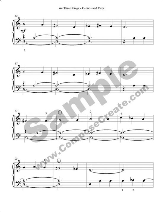 We Three Kings Cup Tapping Piece - by Wendy Stevens | Holiday music for elementary piano students