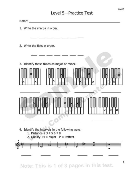 Practice Music Theory Tests - Reproducible for students you directly teach | ComposeCreate.com