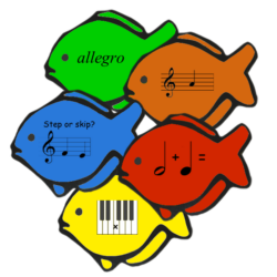 Fishy Flashcards - Fish music flashcards that can be a fun carnival game for music and piano students | composecreate.com