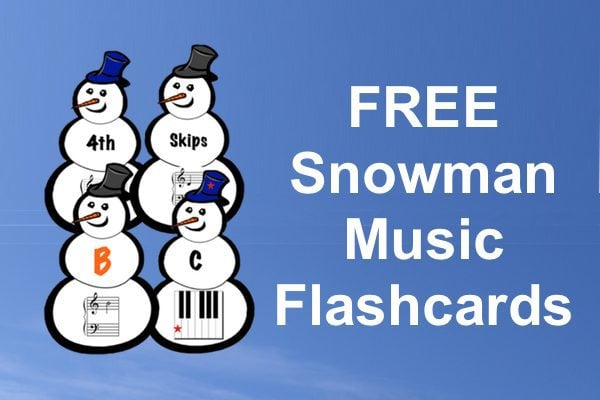 Snowman music flash cards