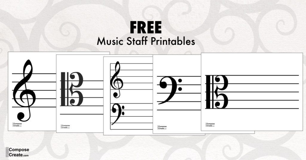 alto clef, tenor clef, printable PDFs from composecreate.com