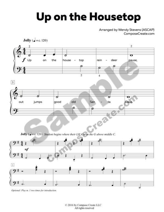 Up on the Housetop - Arranged by Wendy Stevens | ComposeCreate.com