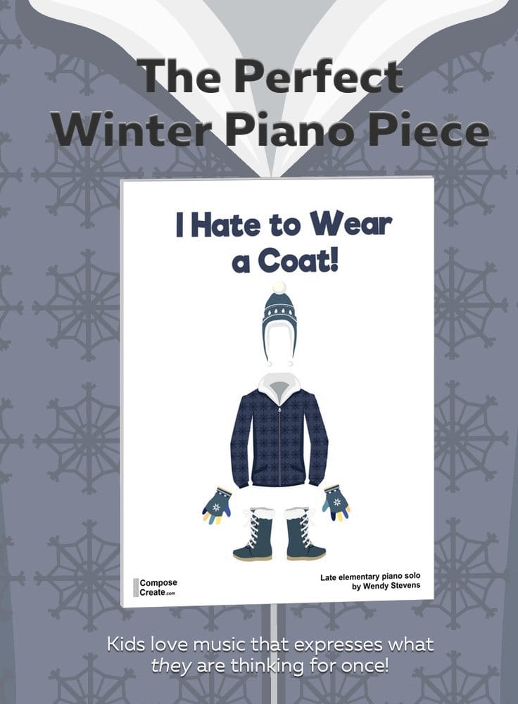 The perfect January and winter piano piece for piano students! | ComposeCreate.com #pianoteaching #pianomusic #winterpiano #motivatingmusic