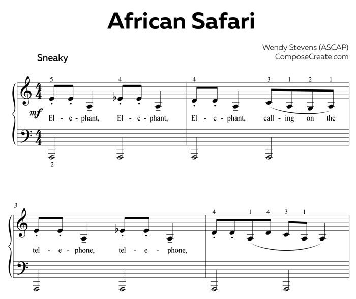 Piano fingering issues - help from African Safari