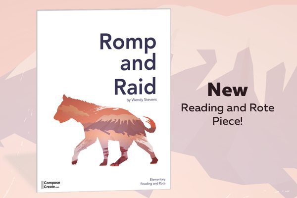 Romp and Raid is a great rote and reading piano piece for elementary piano students