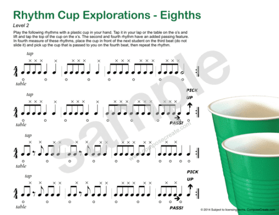 Rhythm Curriculum Bundle: Included Rhythm Cup Explorations 1 and 2, Rhythm Menagerie, Rhythm Manipulations, Holiday Rhythm Cup Explorations, and the beats for the rhythm cup products. | ComposeCreate.com