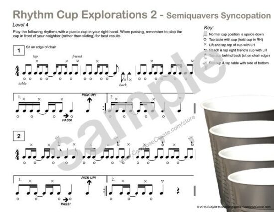 Rhythm Cup Explorations 2 - The second book in the popular rhythm cup tapping curriculum by Wendy Stevens | ComposeCreate.com