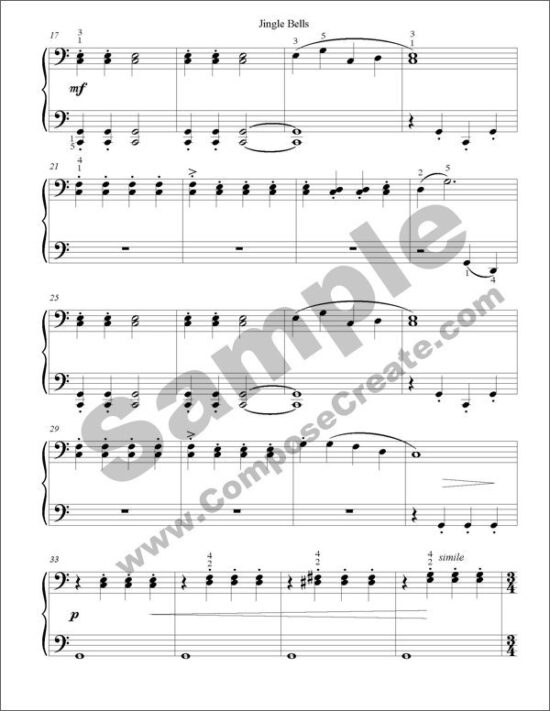 Easy and exciting Jingle Bells arrangement by Wendy Stevens | ComposeCreate.com
