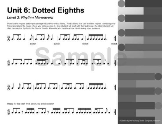 Rhythm Manipulations - a reproducible rhythm curriculum for older students drilling cut time, compound time, sixteenths, polyrhythms, and more. By Wendy Stevens | ComposeCreate.com