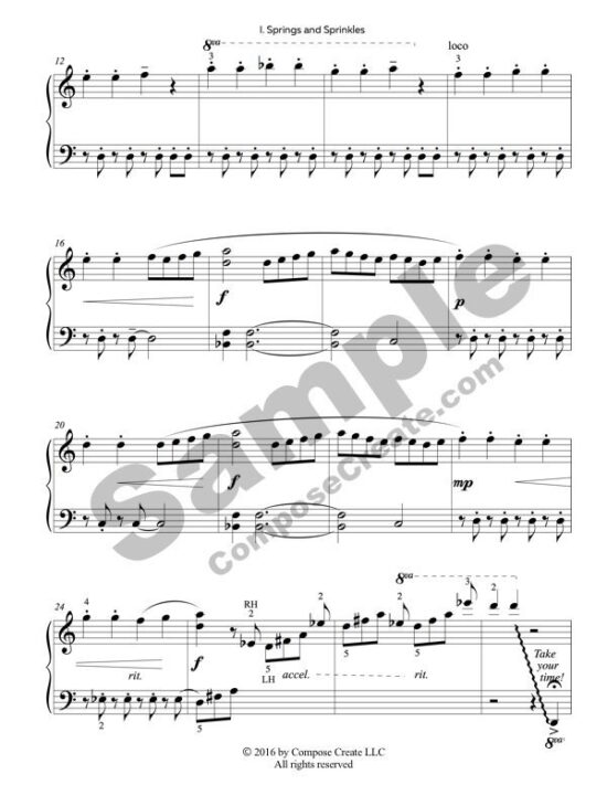 Movement 1 from The Soggy Sonatina - an exciting 21st Century Modern Sonatina by Wendy Stevens | ComposeCreate.com