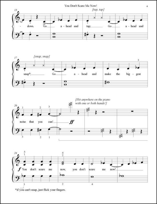 Fall piano teaching ideas - You Don't Scare Me Now is a big sounding piece with a surprise!