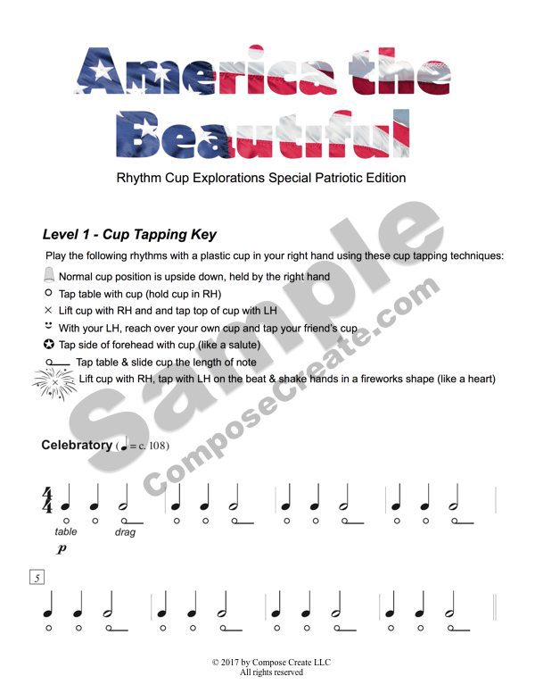 America the Beautiful Cup Tapping Arrangement by Wendy Stevens