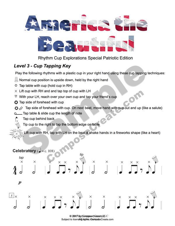 America the Beautiful Cup Tapping Arrangement by Wendy Stevens