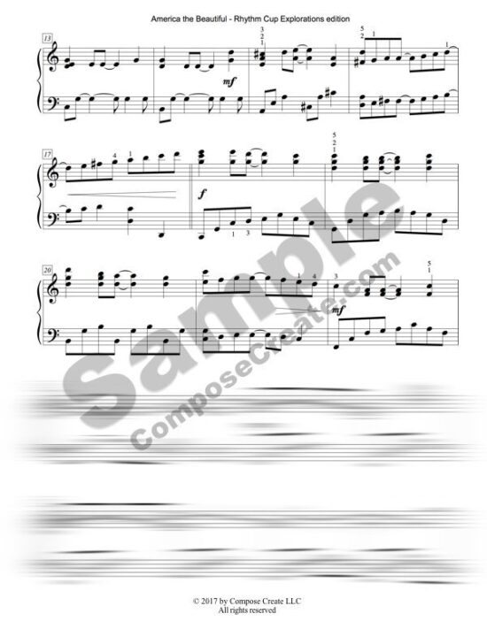 America the Beautiful with Rhythm Cups - PDF + Orchestration MP3s