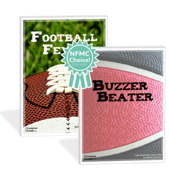 Football Fever and Buzzer Beater - two sports themed piano solos by Wendy Stevens | ComposeCreate.com