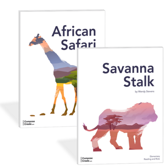 African Safari and Savanna Stalk - 2 rote and reading piano teaching pieces by Wendy Stevens | ComposeCreate.com