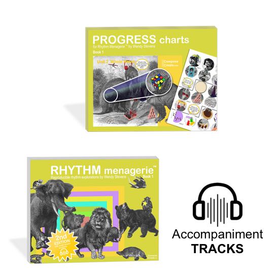 Rhythm Menagerie Progress Charts plus Rhythm Menagerie Accompaniment Tracks from ComposeCreate.com