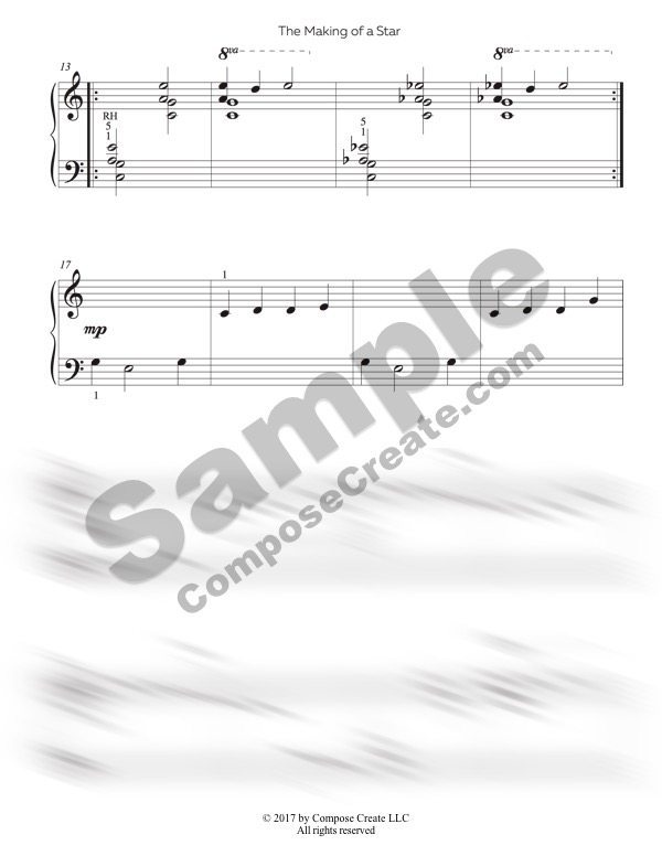 Pretending sheet music for piano solo (PDF-interactive)