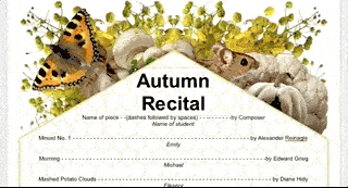 Fall Recital Program Template