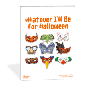 New 2017 Halloween Piano Sheet Music - Whatever I'll Be for Halloween - elementary piano solo that sounds big and more advanced than it really is | composecreate.com
