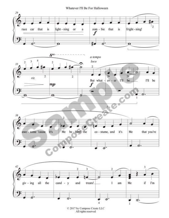 New 2017 Halloween Piano Sheet Music by Wendy Stevens | ComposeCreate.com