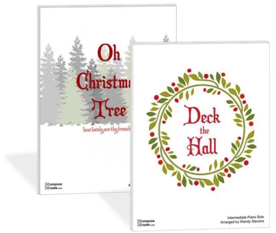 Holiday Piano Music by Level: Deck the Hall and O Christmas Tree Intermediate Bundle