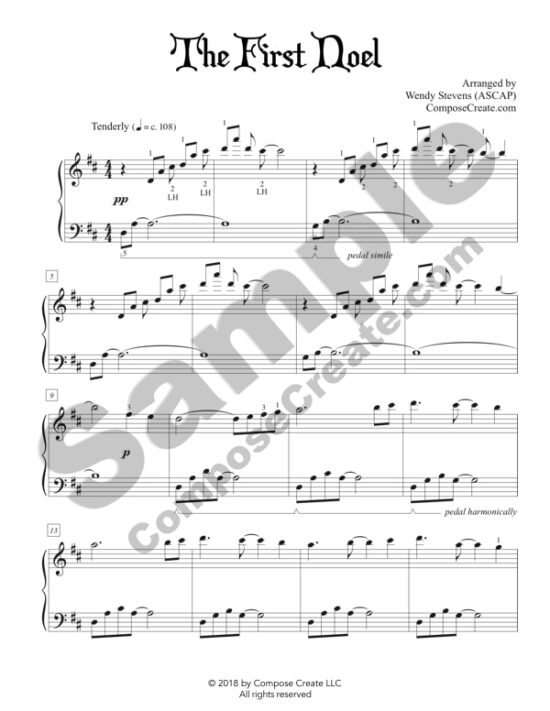 The First Noel - arranged by Wendy Stevens | ComposeCreate.com