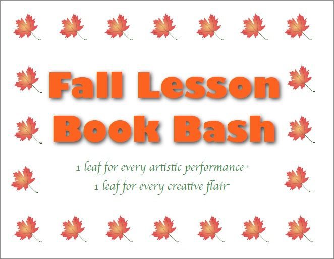 November Piano teaching ideas - Fall lesson book bash cards