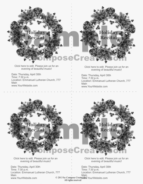 Holiday Recital Program Package - available only at ComposeCreate.com