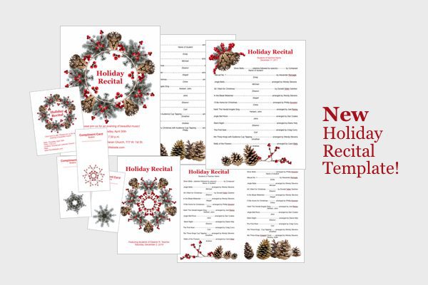 Holiday Recital Template Package - available only at ComposeCreate.com