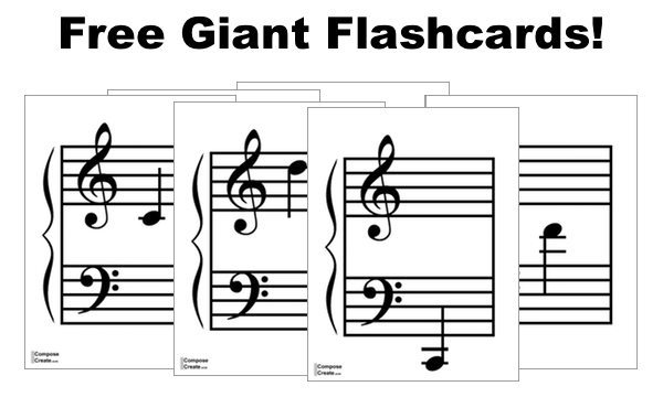 Free giant music flashcards from ComposeCreate