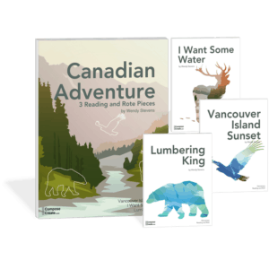 Lumbering King is part of the Canadian Adventure Rote and Reading piano series by Wendy Stevens
