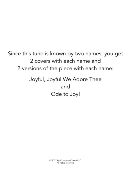 Joyful Joyful We Adore Thee - piano arrangement by Wendy Stevens | ComposeCreate.com