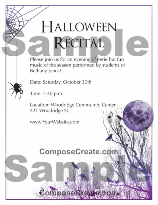 Editable Halloween Recital Program Templates by Wendy Stevens | ComposeCreate.com