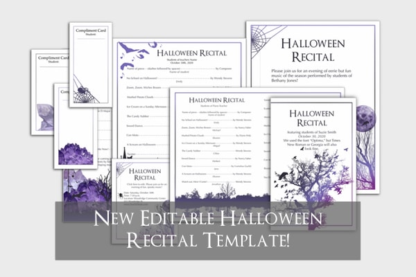 New Editable Recital Template for Halloween! | ComposeCreate.com
