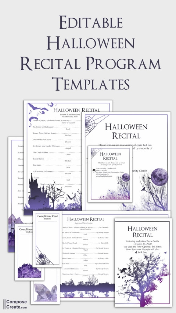 Editable Recital Template for Halloween
