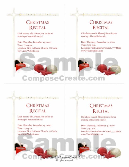 Christmas Recital Program Package - 14 pages of templates that are easy to edit and come in 3 different file formats: editable PDF, Word, Pages files | ComposeCreate.com