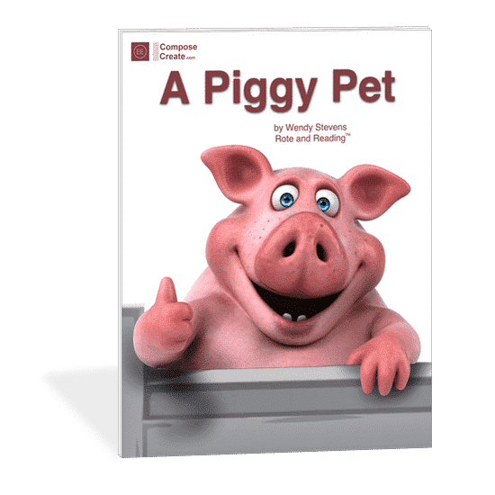 A Piggy Pet - Rote and Reading piano piece with teacher duet by Wendy Stevens - A beginner farm animal piano piece and piano piece | ComposeCreate.com