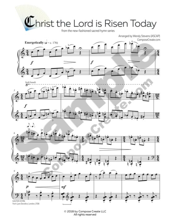 Christ the Lord is Risen Today - Modern Adventurous Easter arrangement by Wendy Stevens | ComposeCreate.com