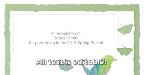 Vivaldi Certificates - spring music certificates from ComposeCreate.com | All text is editable