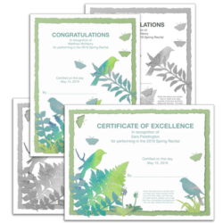 Vivaldi Recital Certificates - spring music recital certificates from ComposeCreate.com | Vivaldi Music Certificates