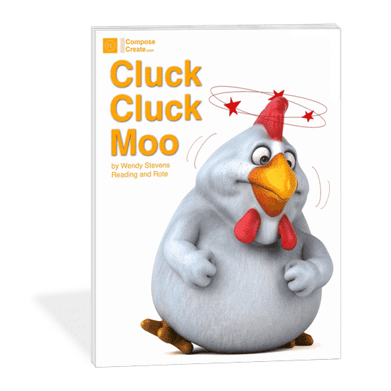Final Barnyard Animal Piece released Cluck Cluck Moo - Early elementary Rote and Reading® piano solo | Barnyard Fun easy rote and reading piano pieces about farm animals