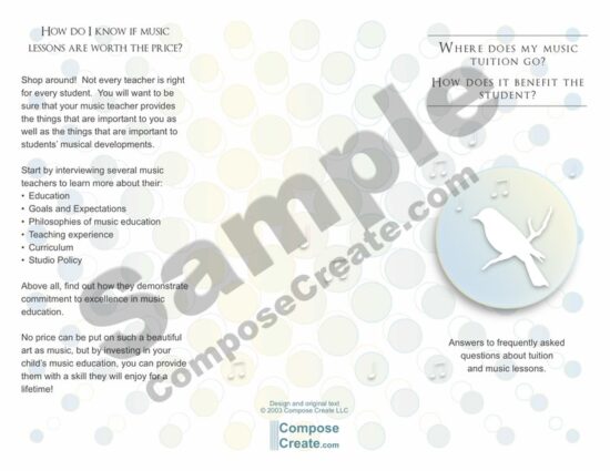 Editable Tuition Brochure by Wendy Stevens | ComposeCreate.com